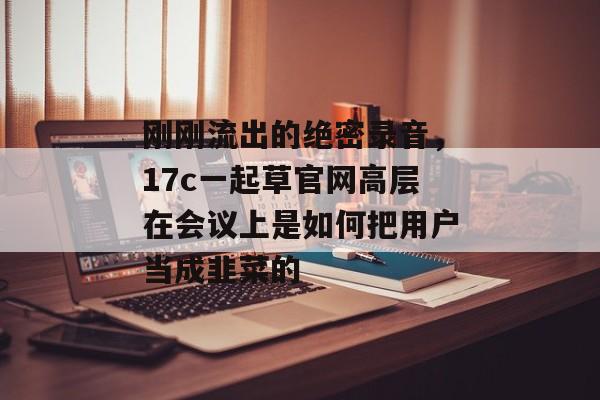 刚刚流出的绝密录音,17c一起草官网高层在会议上是如何把用户当成韭菜的